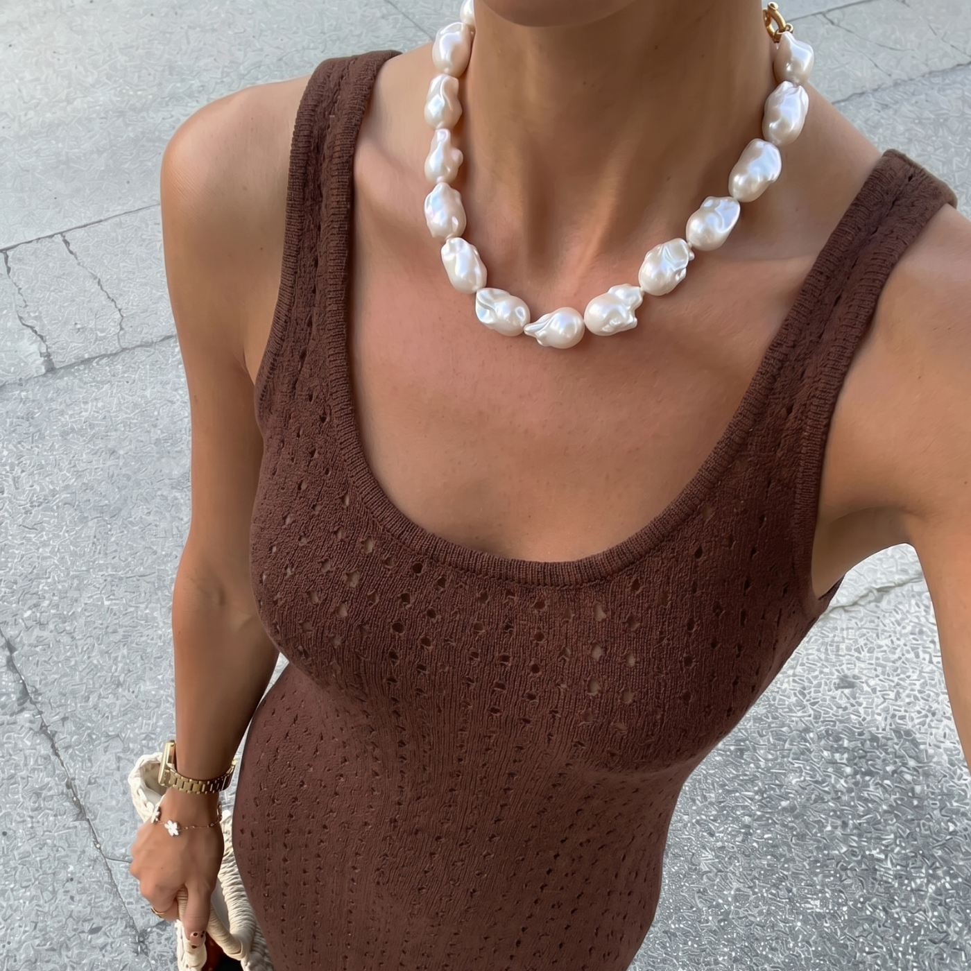 Bendita Eva collar de perlas naturales 