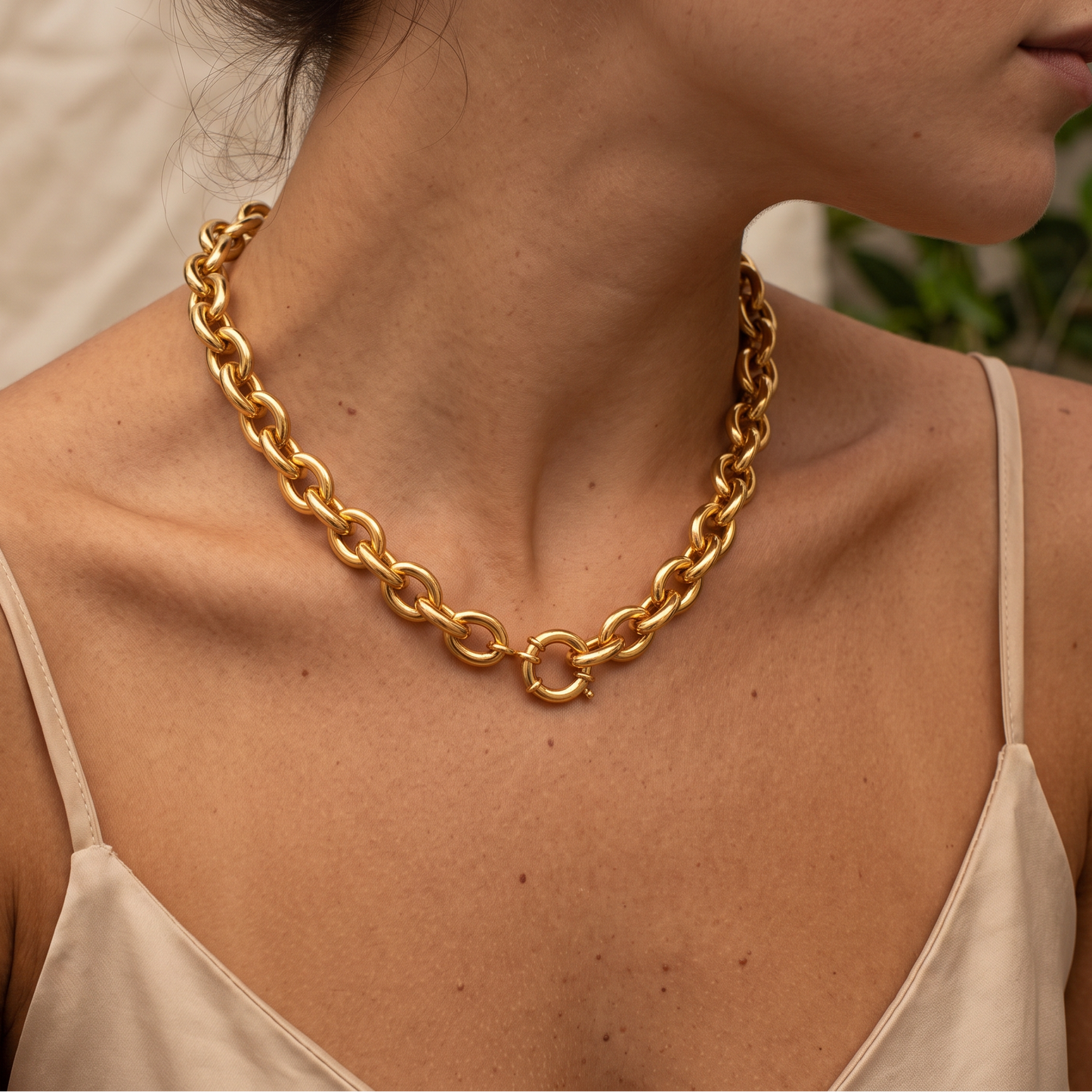 Collar de eslabones de 15 mm de acero hipoalergenico de Bendita Eva
