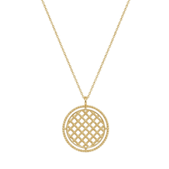 Colgante medalla filigrana plata de ley y baño de oro 18K