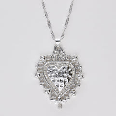 Colgante Sagrado Corazón Fe plata 4 cm