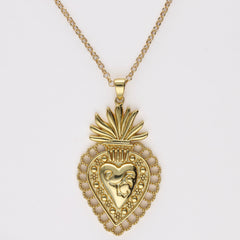 Colgante Sagrado Corazón oro 4 cm