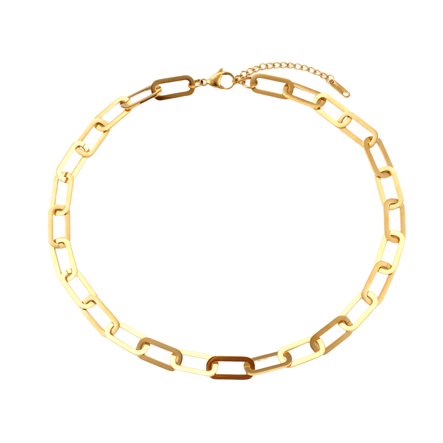 collar de eslabón plano de acero inoxidable hipoalergénico - Bendita Eva