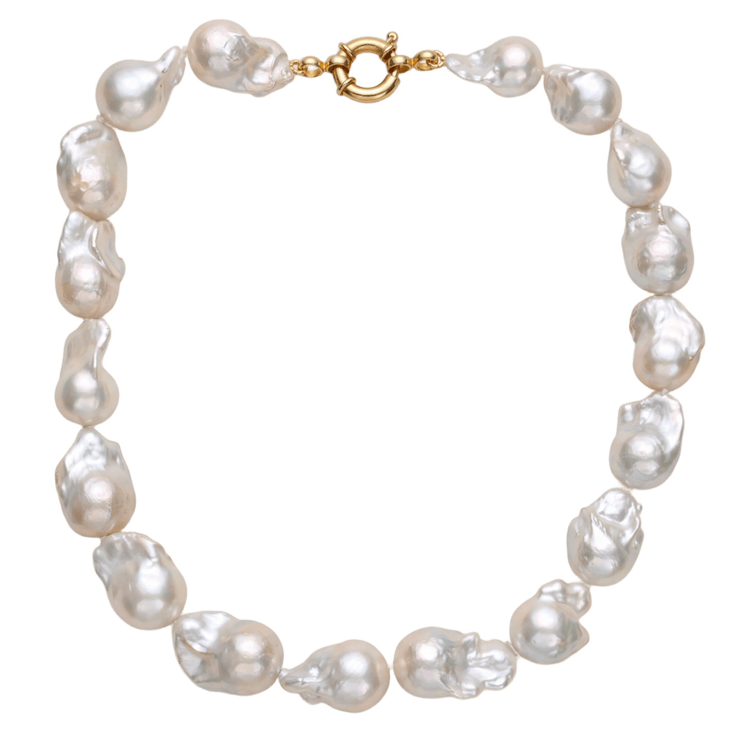 Nuestro collar de perlas barrocas es una auténtica obra de arte de la naturaleza, compuesto por perlas barrocas de 15 a 17 mm seleccionadas individualmente por Bendita Eva. 