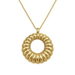 Colgante circulo Sol plata de ley y baño de oro 18K